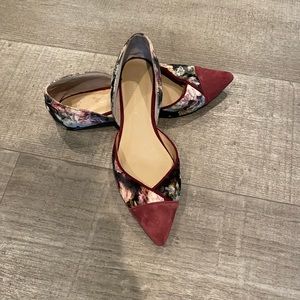•Anthropologie• Pointed Toe• Velvet & suede Flats•